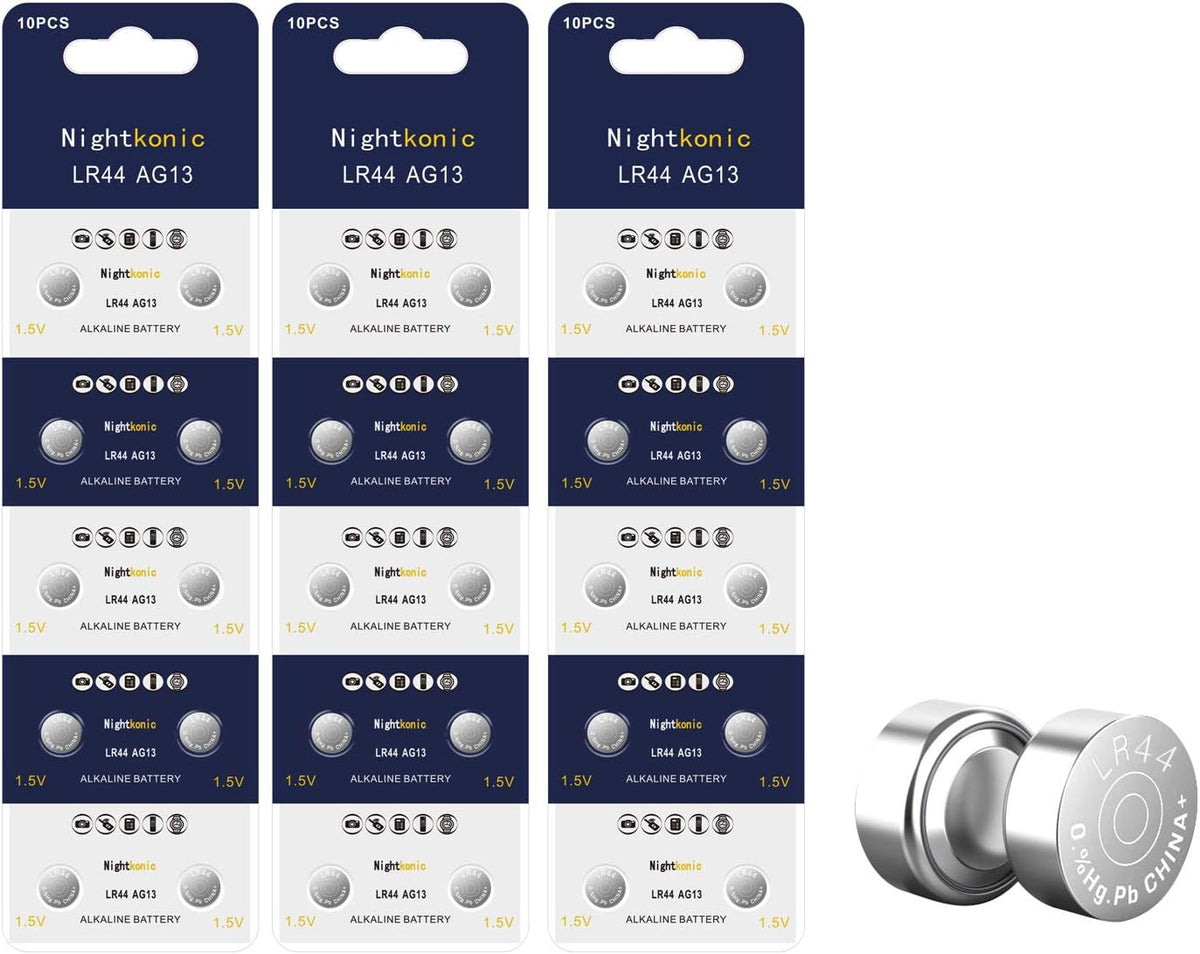 30 Count - LR44 AG13 357 SR44 A76 303 Battery 1.5V Button Coin Cell Batteries